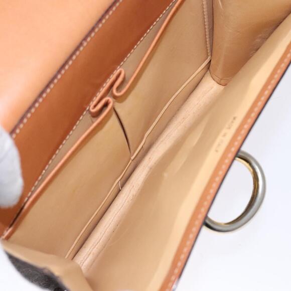 CELINE Macadam Canvas Hand Bag Pvc Leather Brown Gold - Picture 13 of 13